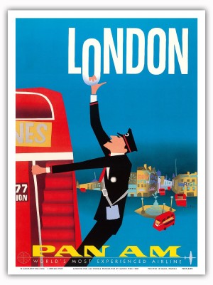 London Pan American travel poster